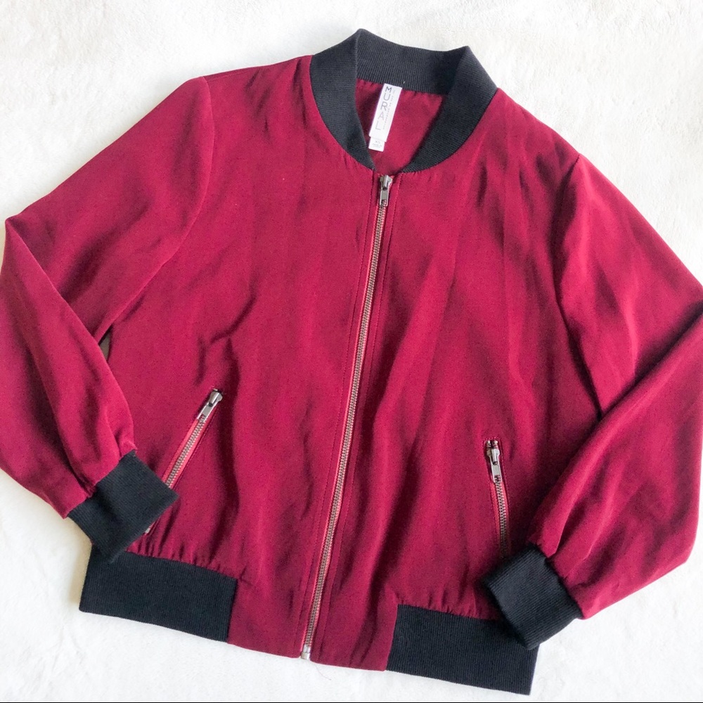 Mural Maroon Bomber Jacket from Nordstrom - Picture 5 of 9